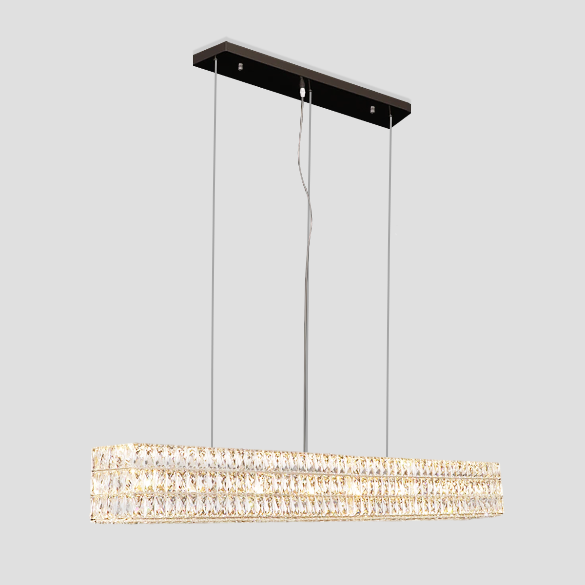 Massey Halo Rectangular Crystal Chandelier