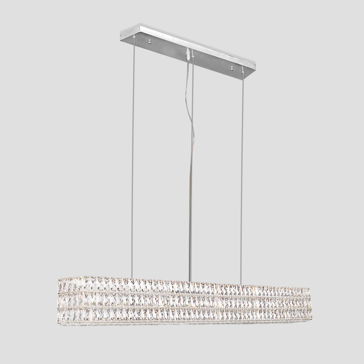 Massey Halo Rectangular Crystal Chandelier