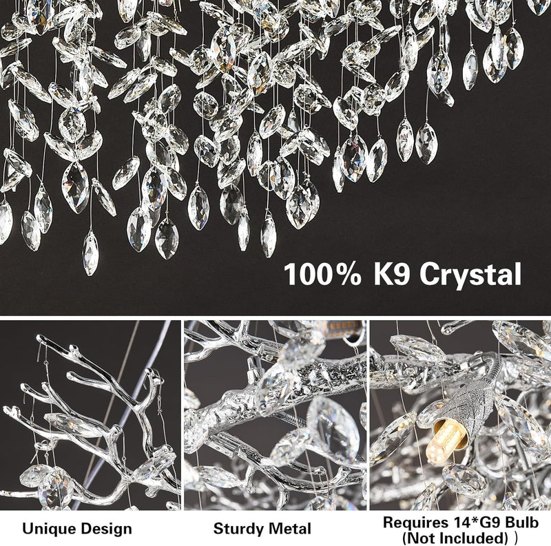 Load image into Gallery viewer, Ice Eye Modern Crystal Tree Branch Round Chandelier for All Rooms 30&quot; 40&quot; 48&quot;
