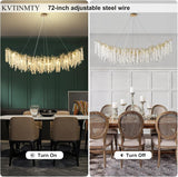 Coin Type Crystal Tree Branch Linear Chandelier 72"