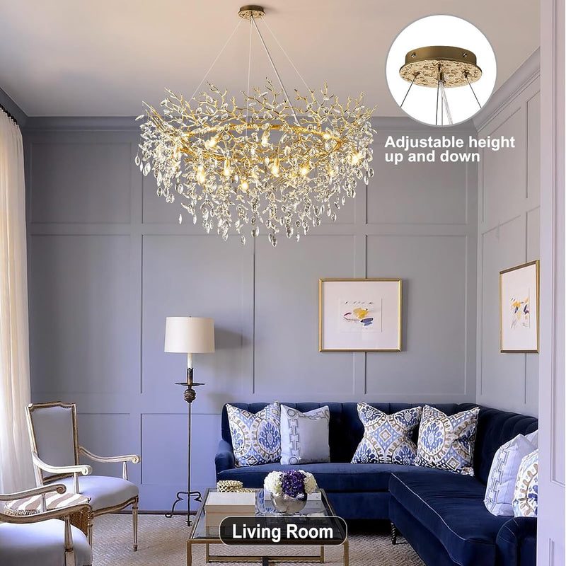 Load image into Gallery viewer, Ice Eye Modern Crystal Tree Branch Round Chandelier for All Rooms 30&quot; 40&quot; 48&quot;
