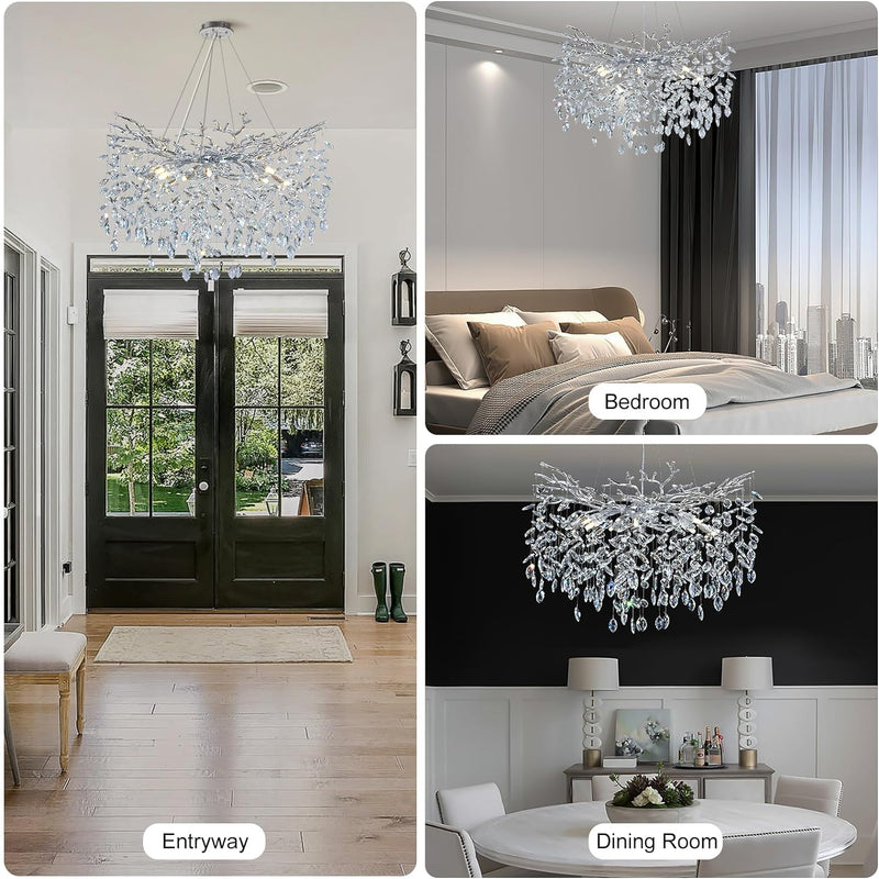 Load image into Gallery viewer, Ice Eye Modern Crystal Tree Branch Round Chandelier for All Rooms 30&quot; 40&quot; 48&quot;
