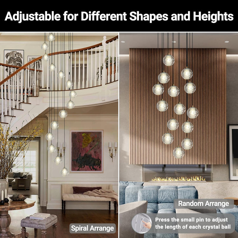 Load image into Gallery viewer, Pearl Ball 14-Light High Ceiling Chandelier
