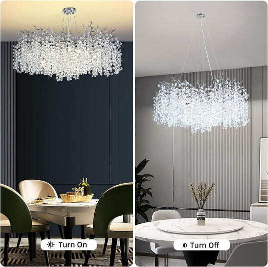 Snow Tree Branch Crystal Chandelier for All Rooms 30" 40" 55"