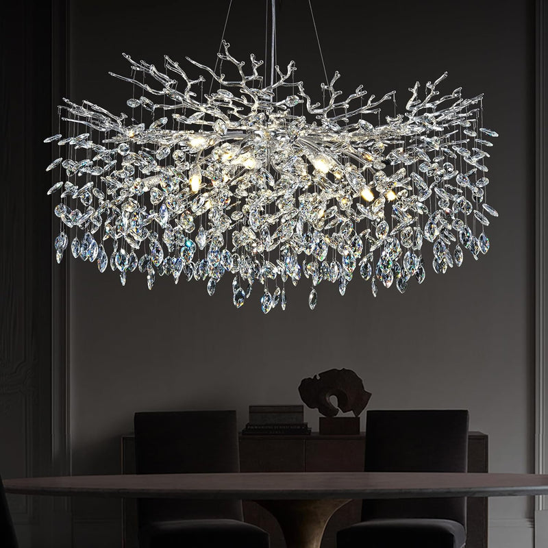 Load image into Gallery viewer, Ice Eye Modern Crystal Tree Branch Round Chandelier for All Rooms 30&quot; 40&quot; 48&quot;
