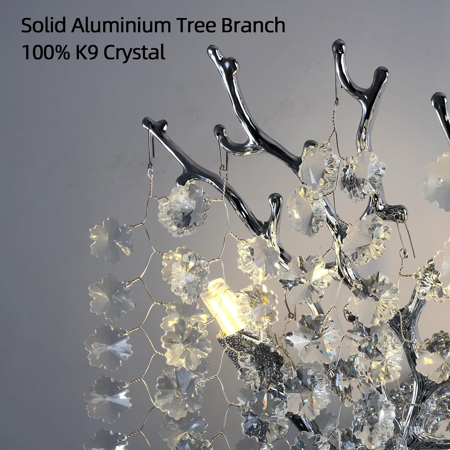 Snow Tree Branch Crystal Gold/Silver Wall Sconce