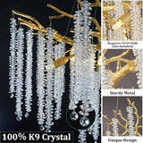 Snow Tree Branch Crystal Gold/Silver Chandelier for All Rooms 40''