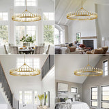 Farmhouse Wagon Wheel Chandelier with Candle Shade 64”