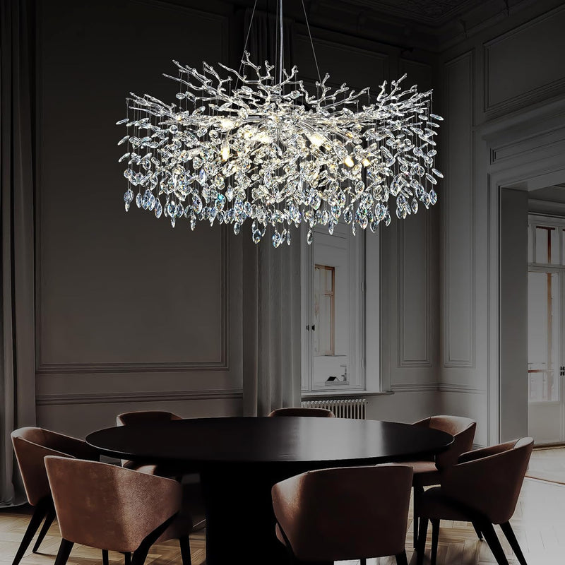 Load image into Gallery viewer, Ice Eye Modern Crystal Tree Branch Round Chandelier for All Rooms 30&quot; 40&quot; 48&quot;
