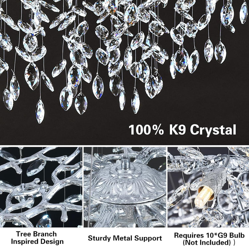 Load image into Gallery viewer, Ice Eye Modern Crystal Tree Branch Round Chandelier for All Rooms 30&quot; 40&quot; 48&quot;
