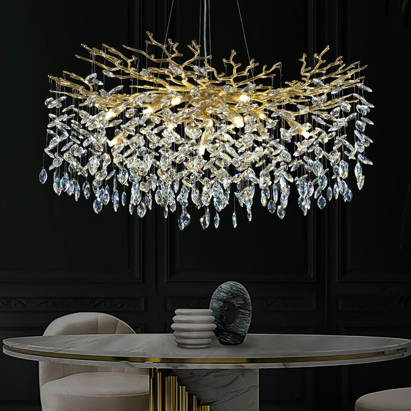 Load image into Gallery viewer, Ice Eye Modern Crystal Tree Branch Round Chandelier for All Rooms 30&quot; 40&quot; 48&quot;
