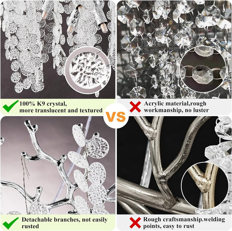 Load image into Gallery viewer, Coin Type Crystal Tree Branch Linear Chandelier 72&quot;
