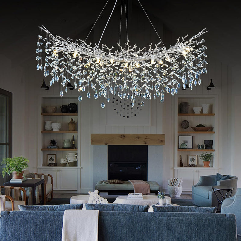 Load image into Gallery viewer, Ice Eye Modern Crystal Tree Branch Round Chandelier for All Rooms 30&quot; 40&quot; 48&quot;
