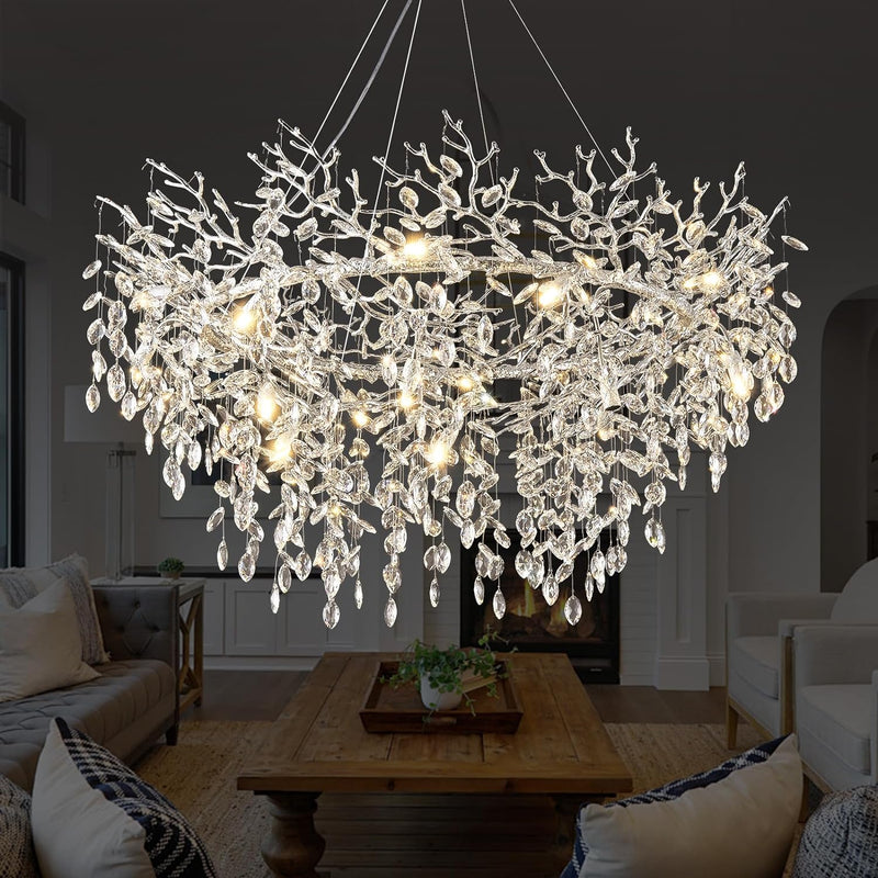 Load image into Gallery viewer, Ice Eye Modern Crystal Tree Branch Round Chandelier for All Rooms 30&quot; 40&quot; 48&quot;
