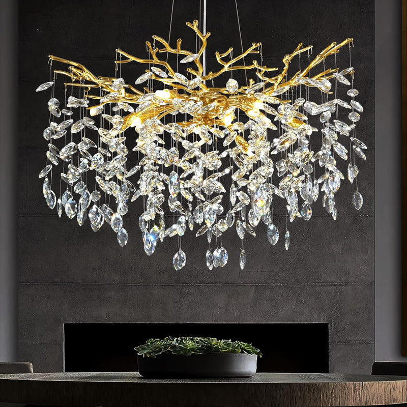 Load image into Gallery viewer, Ice Eye Modern Crystal Tree Branch Round Chandelier for All Rooms 30&quot; 40&quot; 48&quot;
