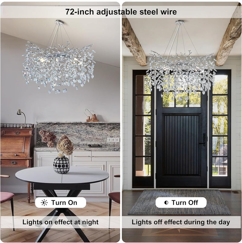 Load image into Gallery viewer, Ice Eye Modern Crystal Tree Branch Round Chandelier for All Rooms 30&quot; 40&quot; 48&quot;
