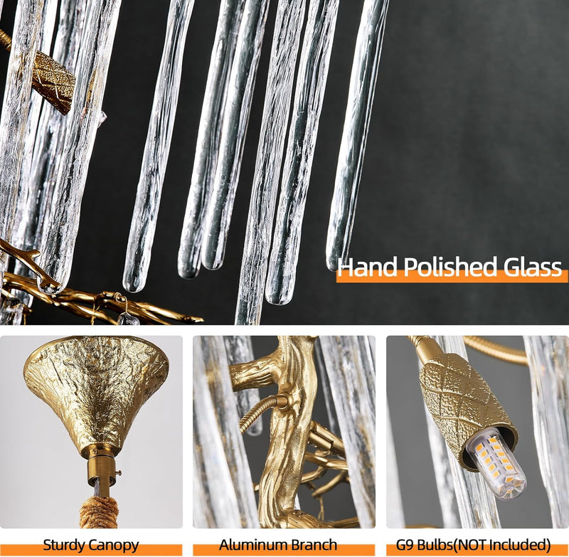 Load image into Gallery viewer, Ice Strip Modern Crystal Tree Branch Staircase Chandelier 95&quot;
