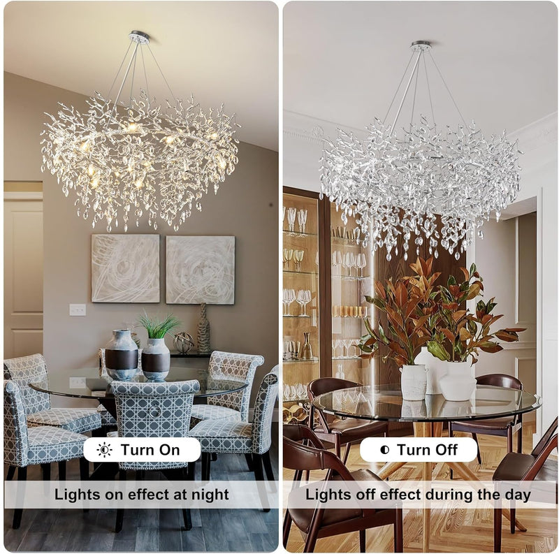 Load image into Gallery viewer, Ice Eye Modern Crystal Tree Branch Round Chandelier for All Rooms 30&quot; 40&quot; 48&quot;
