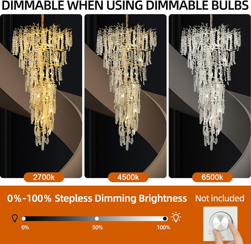 Load image into Gallery viewer, Coin Type Modern Crystal Tree Branch Staircase Chandelier 95&quot;
