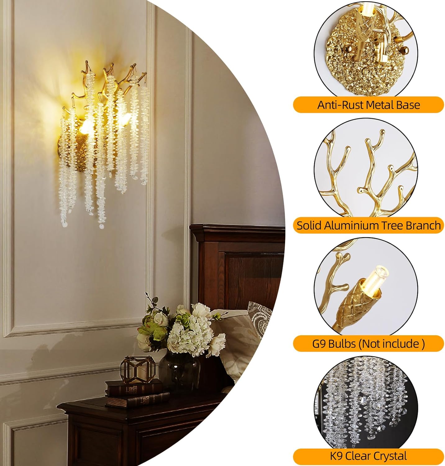 Snow Tree Branches Linear Chandelier for All Rooms 55''