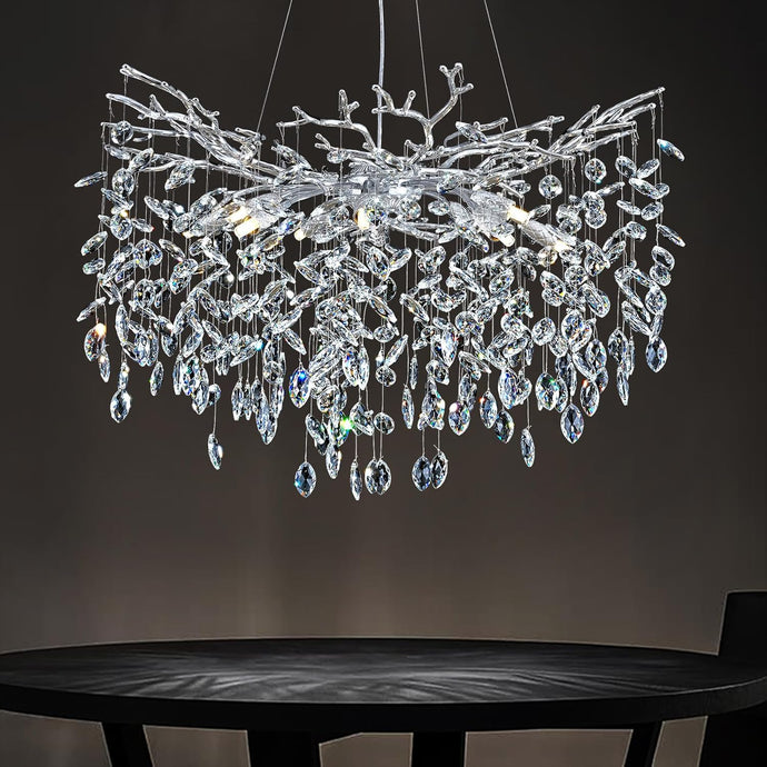 Ice Eye Modern Crystal Tree Branch Round Chandelier for All Rooms 30