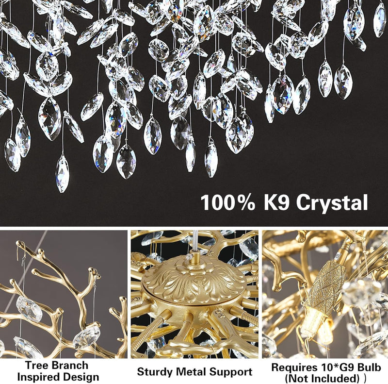 Load image into Gallery viewer, Ice Eye Modern Crystal Tree Branch Round Chandelier for All Rooms 30&quot; 40&quot; 48&quot;
