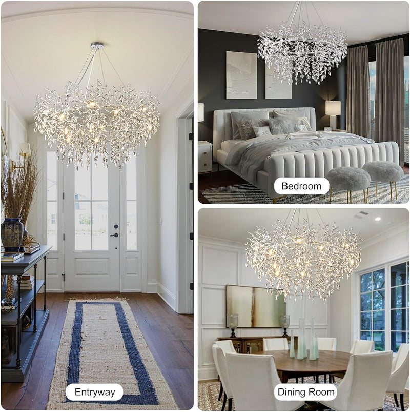 Load image into Gallery viewer, Ice Eye Modern Crystal Tree Branch Round Chandelier for All Rooms 30&quot; 40&quot; 48&quot;
