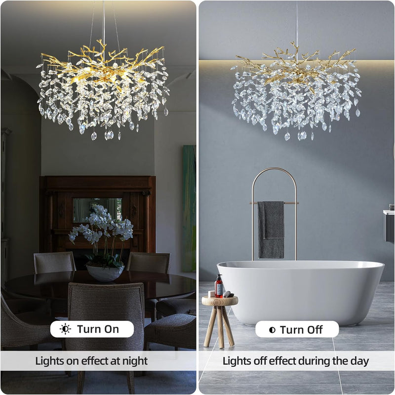 Load image into Gallery viewer, Ice Eye Modern Crystal Tree Branch Round Chandelier for All Rooms 30&quot; 40&quot; 48&quot;
