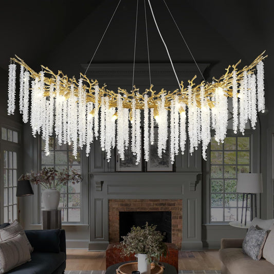 Snow Tree Branches Linear Chandelier for All Rooms 55''