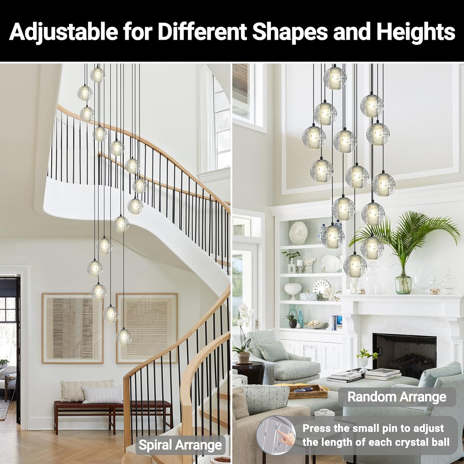 Pearl Ball 14-Light High Ceiling Chandelier