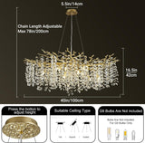Snow Tree Branch Crystal Chandelier for All Rooms 30" 40" 55"
