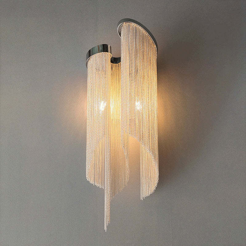 Fiona Aluminum Chain Tassel Wall Sconce