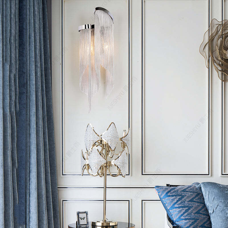 Fiona Aluminum Chain Tassel Wall Sconce