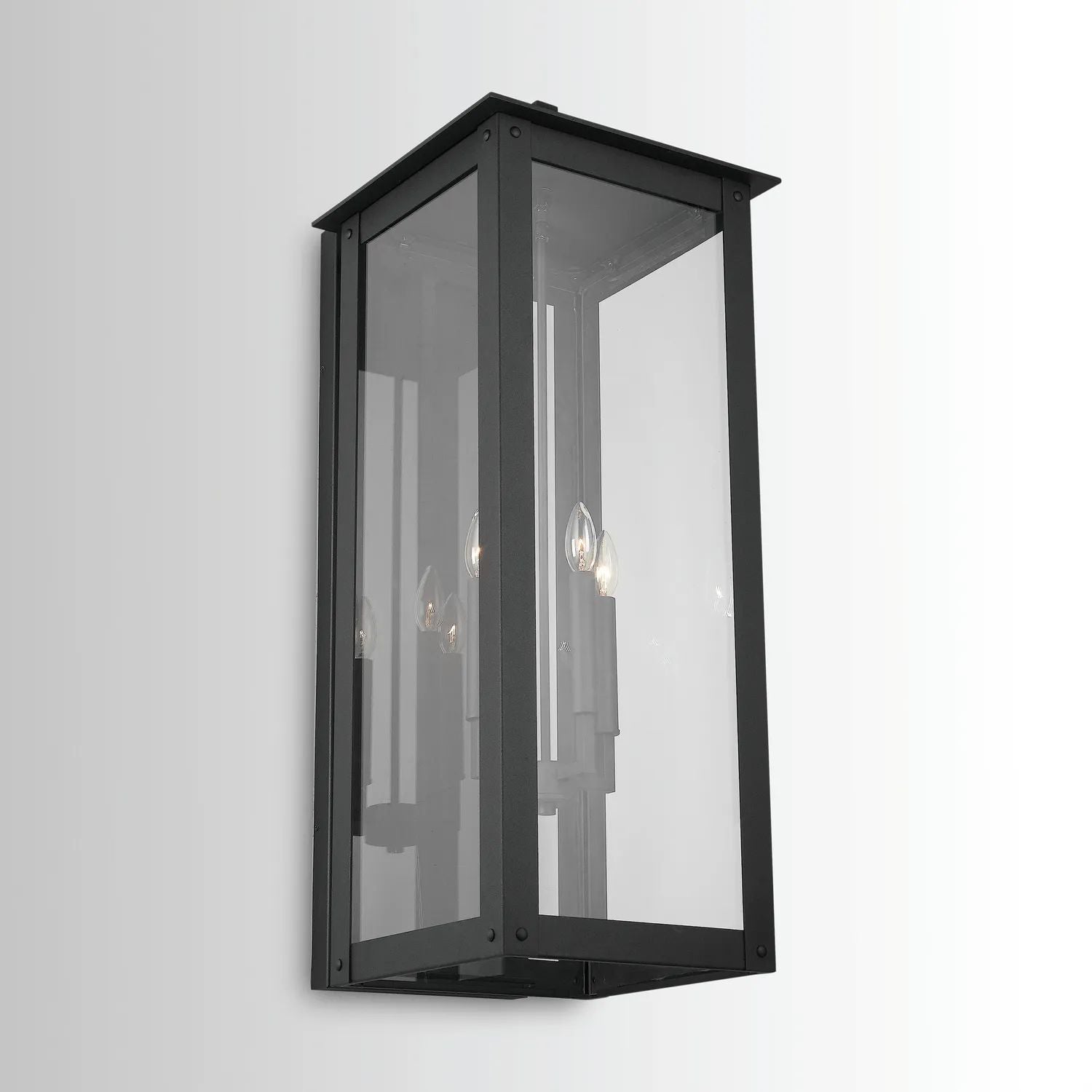 Rectangular Box 36"H 4-Light Lantern Wall Sconce Outdoor