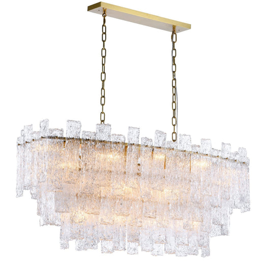 Giovanni Layered Rectangle Glass Chandelier