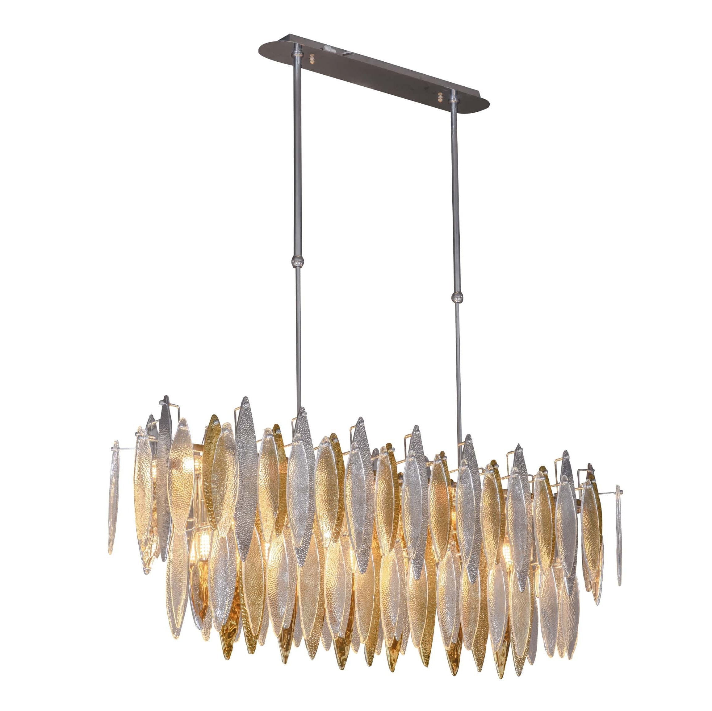 Alba 2-Tier Linear Oval Glass Chandelier