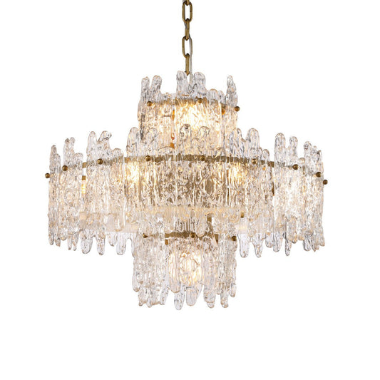 Faust Tiered Round Glass Chandelier