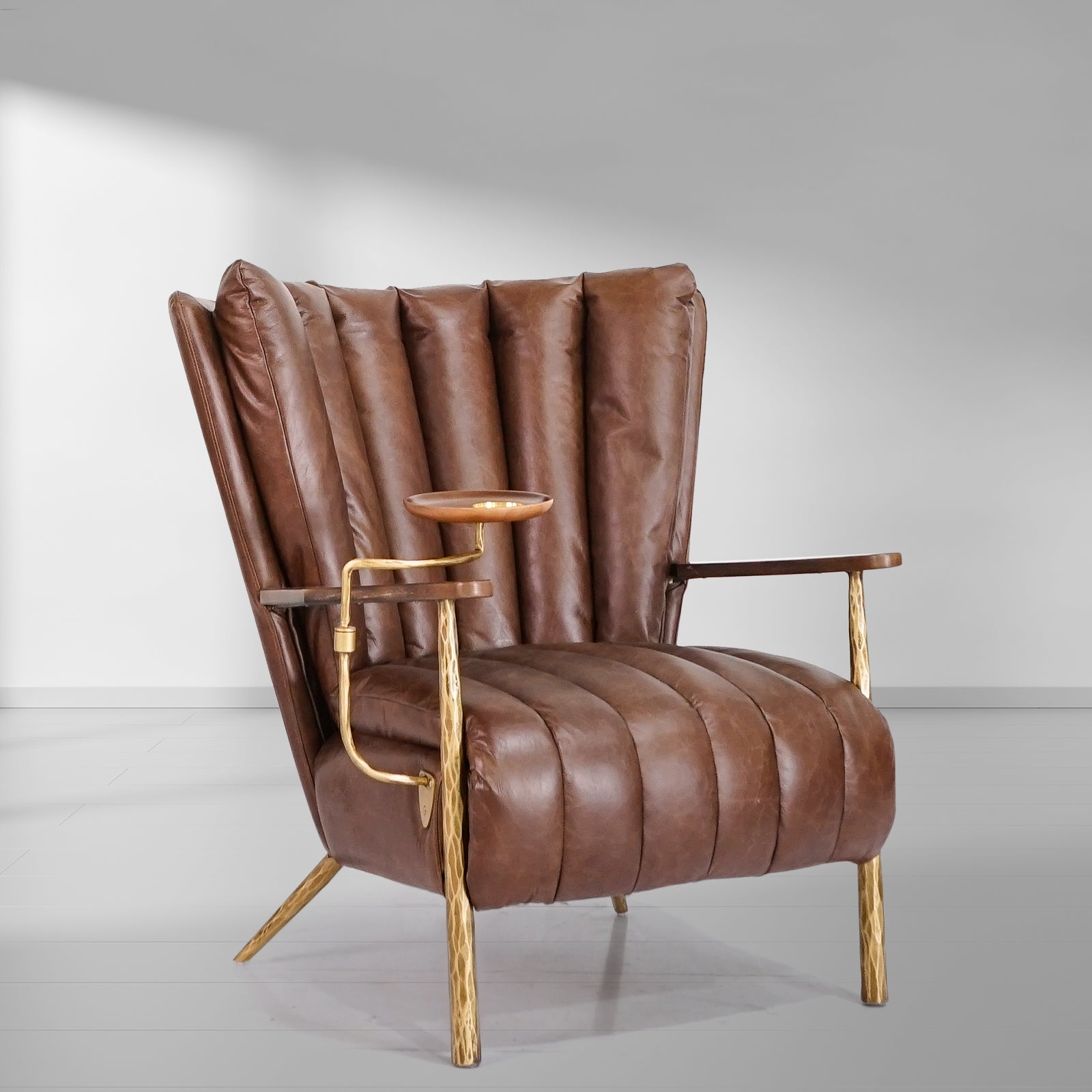 Thaddeus Vintage Leather Armchair Cigar Chair