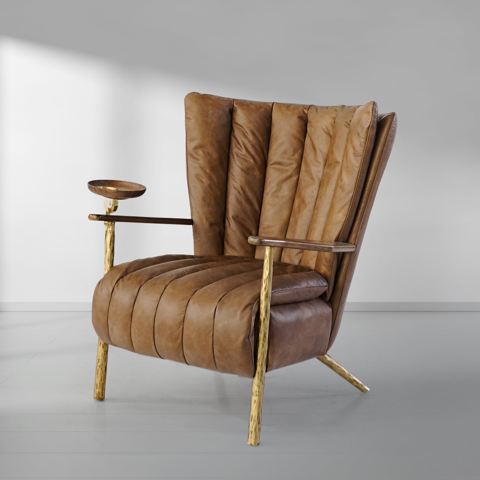 Thaddeus Vintage Leather Armchair Cigar Chair