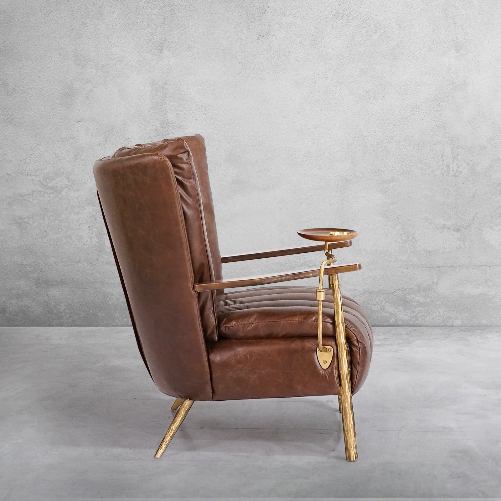 Thaddeus Vintage Leather Armchair Cigar Chair