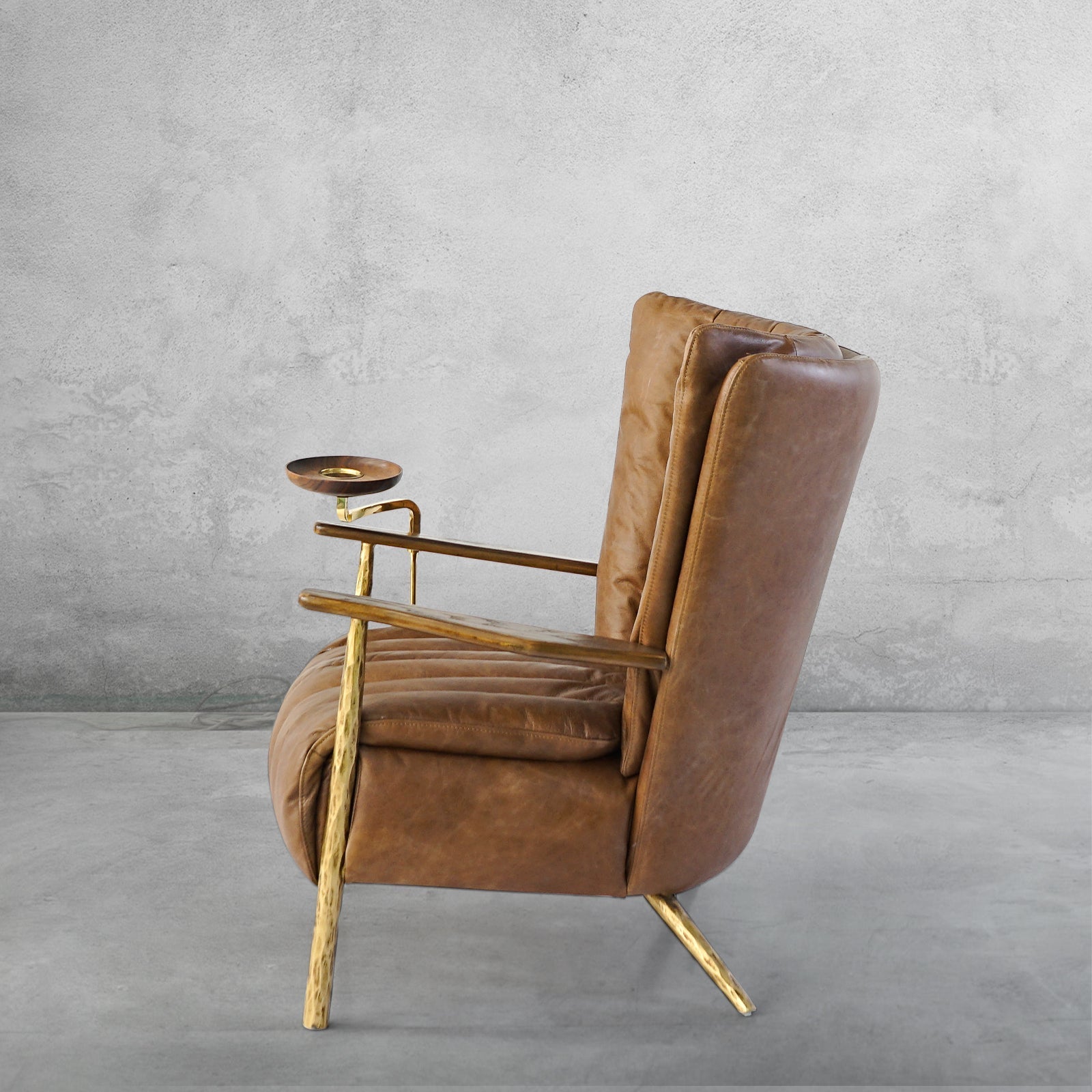 Thaddeus Vintage Leather Armchair Cigar Chair