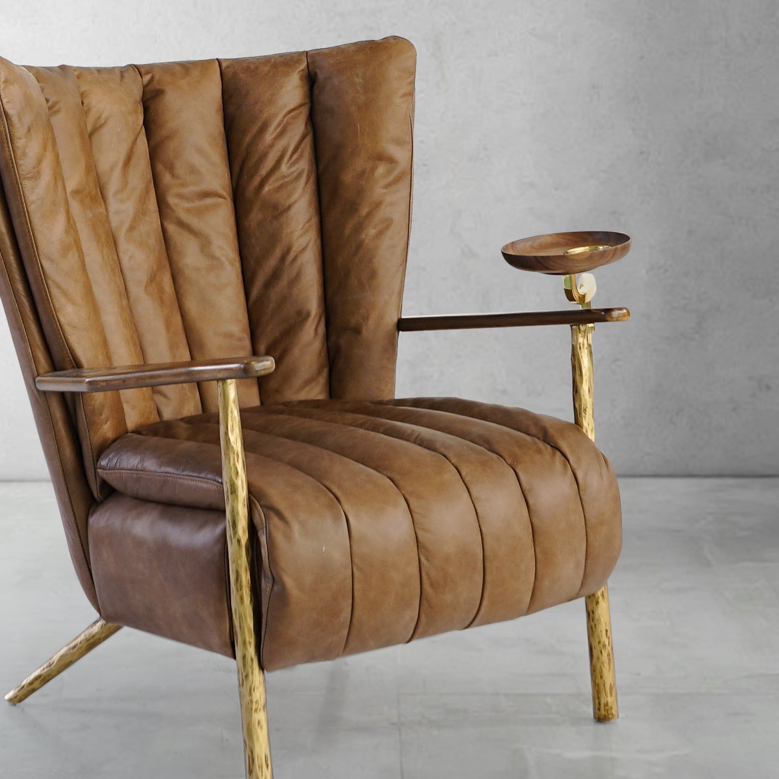 Thaddeus Vintage Leather Armchair Cigar Chair