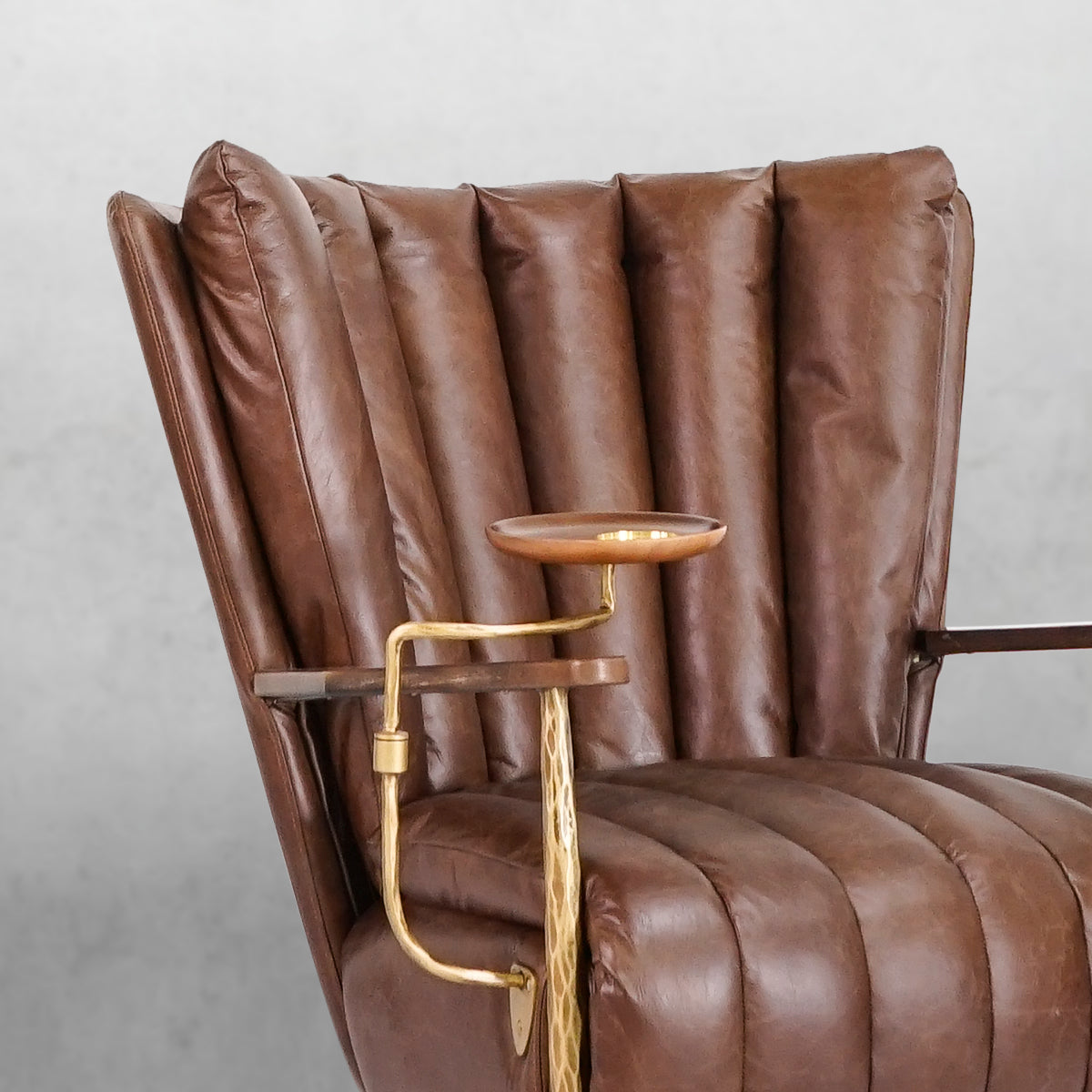 Thaddeus Vintage Leather Armchair Cigar Chair