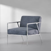 Thaddeus Retro Silver Iron Frame Track Armchair