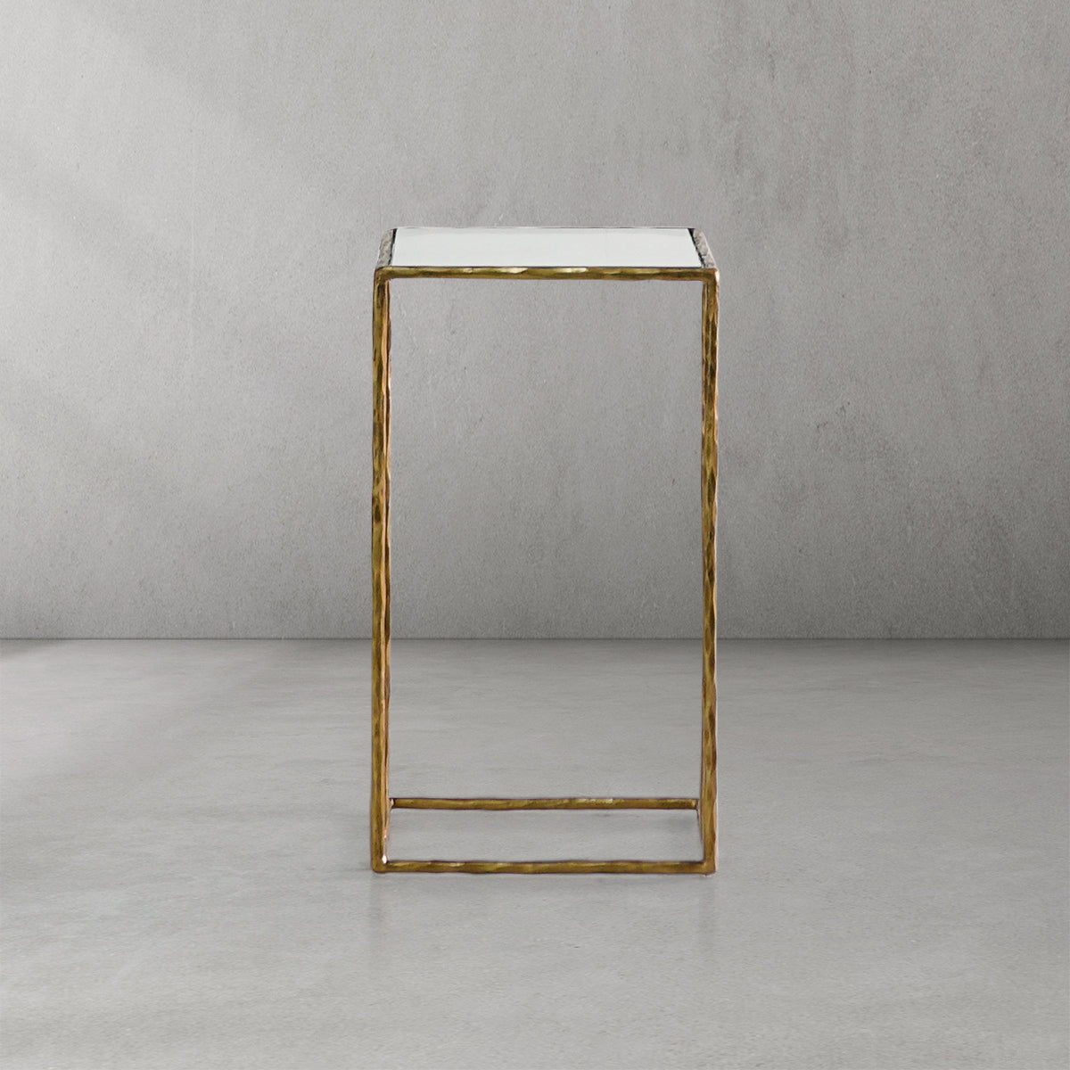 Thaddeus Tempered Glass C-Shaped Side Table