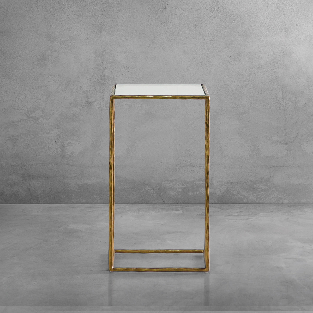 Thaddeus Tempered Glass C-Shaped Side Table