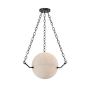 Aaron Alabaster Sphere Suspension Lamp, Pendant Kitchen Island Lamp