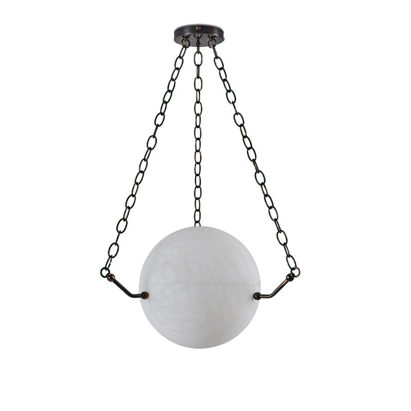 Aaron Alabaster Sphere Suspension Lamp, Pendant Kitchen Island Lamp