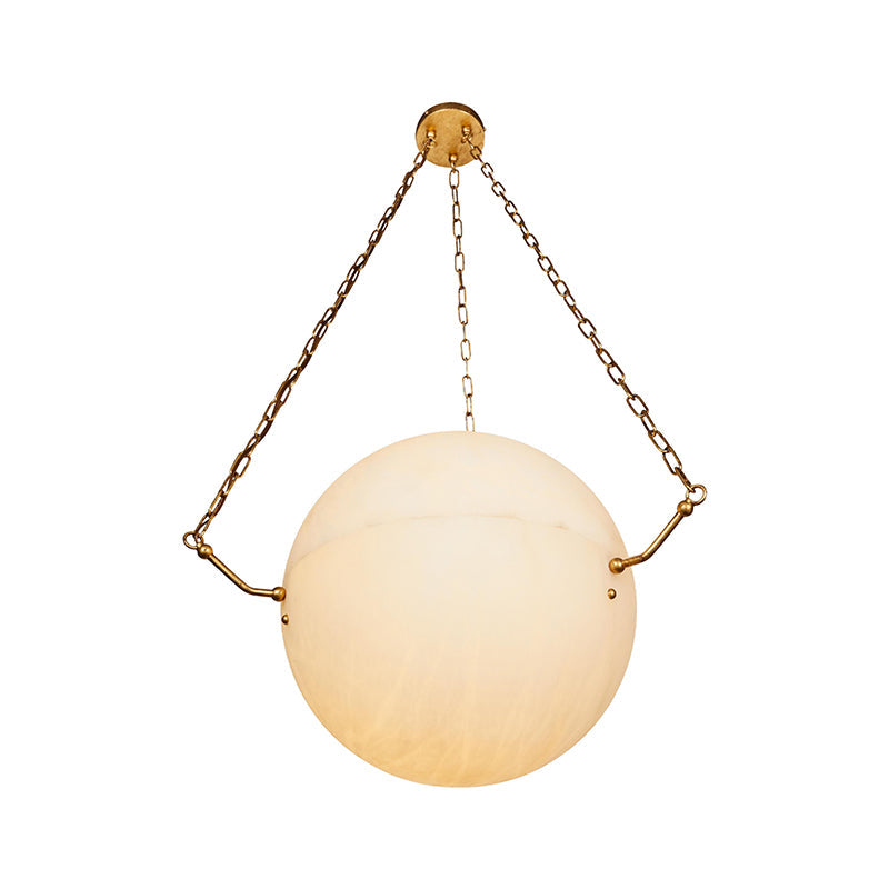 Aaron Alabaster Sphere Suspension Lamp, Pendant Kitchen Island Lamp