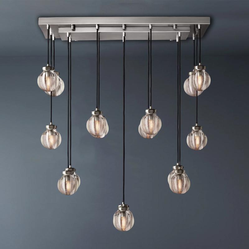 Aileen Pearl Ball Rectangular Chandelier 36"